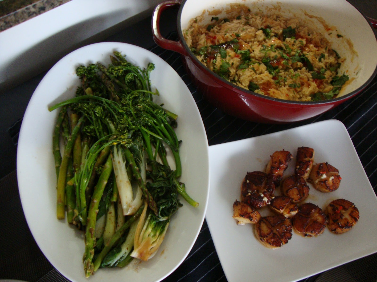 Tracy's Tuesday Dinners: Sticky Pan-Fried Scallops, Sweet Chili Rice ...