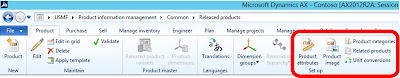 Image of Released products form, circling where Product categories and Product attributes live in the Product tab under Set up. 