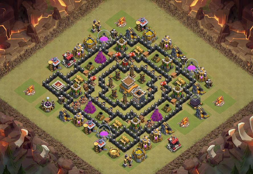 Anti Dragon, Th8 War Base Layout With Air Sweeper.