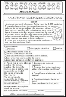 Texto informativo em sala de aula Texto informativo em sala de aula