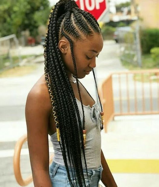 accessorizing box braids ponytails