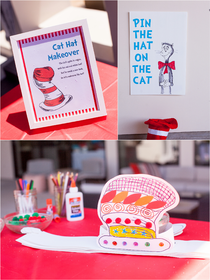 dr seuss birthday party pin the hat on the cat game