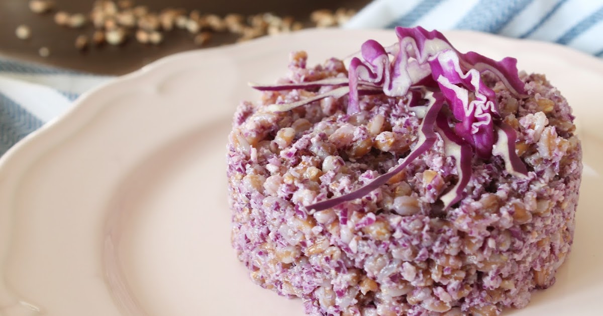 Farro con Pesto di Cavolo Viola e Noci Cuor di Ciambella