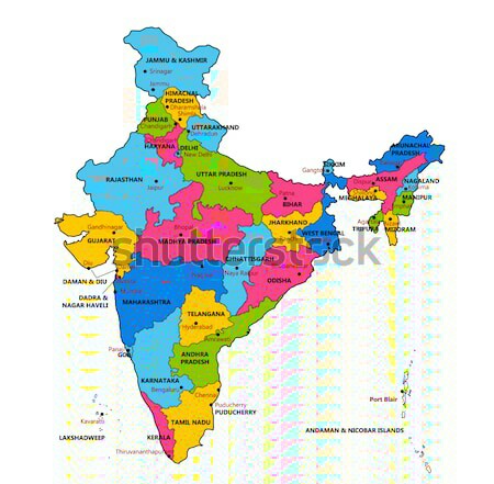 Bharat No Nakso Gujarati Ma Bharat Map In Gujarati - Ojas Study