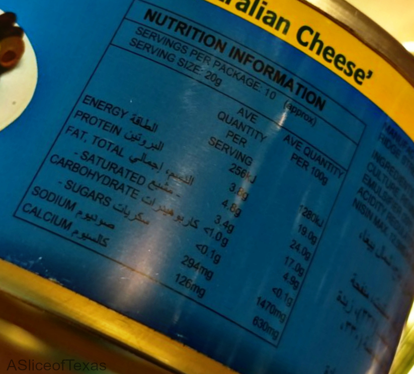 A Slice of Texas blog CANNED CHEESE FOR FOOD STORAGE Bega Cheese REVIEW