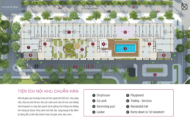 Mặt cắt tầng 1 nội khu The K - Park Mặt cắt tầng 1 nội khu The K - Park