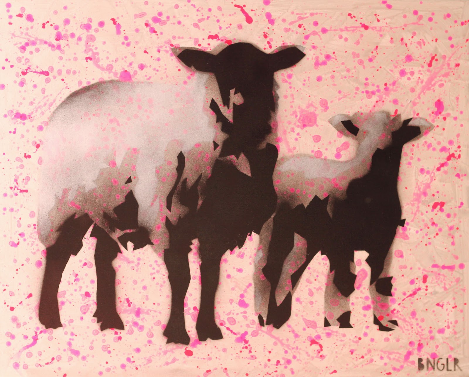 Sonya and Bronya / Art gallery of models Sheep and lamb 2013. 80x100cm