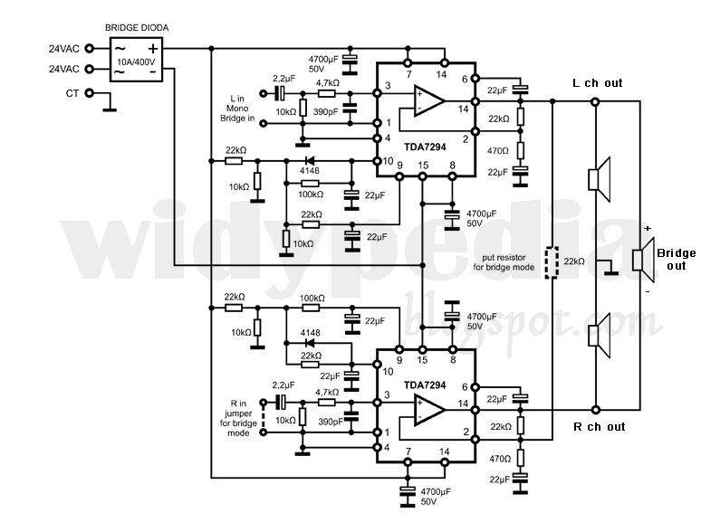 Widypedia: Power Amplifier Bridge TDA7294