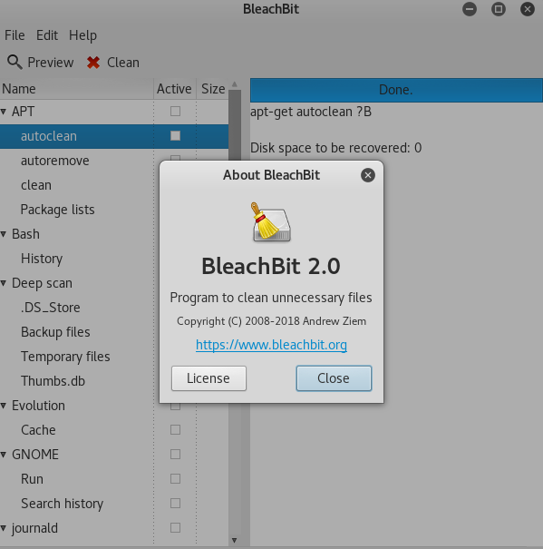 Kali Linux BleachBit Xóa bỏ dấu vết trên Kali Linux