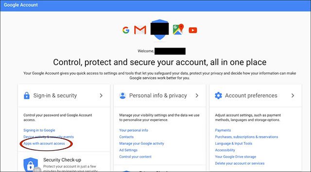 Xem ứng dụng nào đang đọc Gmail của bạn, giữ an toàn cho Gmail Xem ứng dụng nào đang đọc Gmail của bạn, giữ an toàn cho Gmail