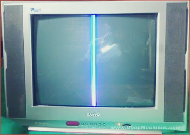 Mesin TV WCOM 14" - 21" - Kerusakan Garis Vertikal di Tengah Layar Kerusakan Blok Horizontal Output TV China WCOM 14Inch - 21Inch