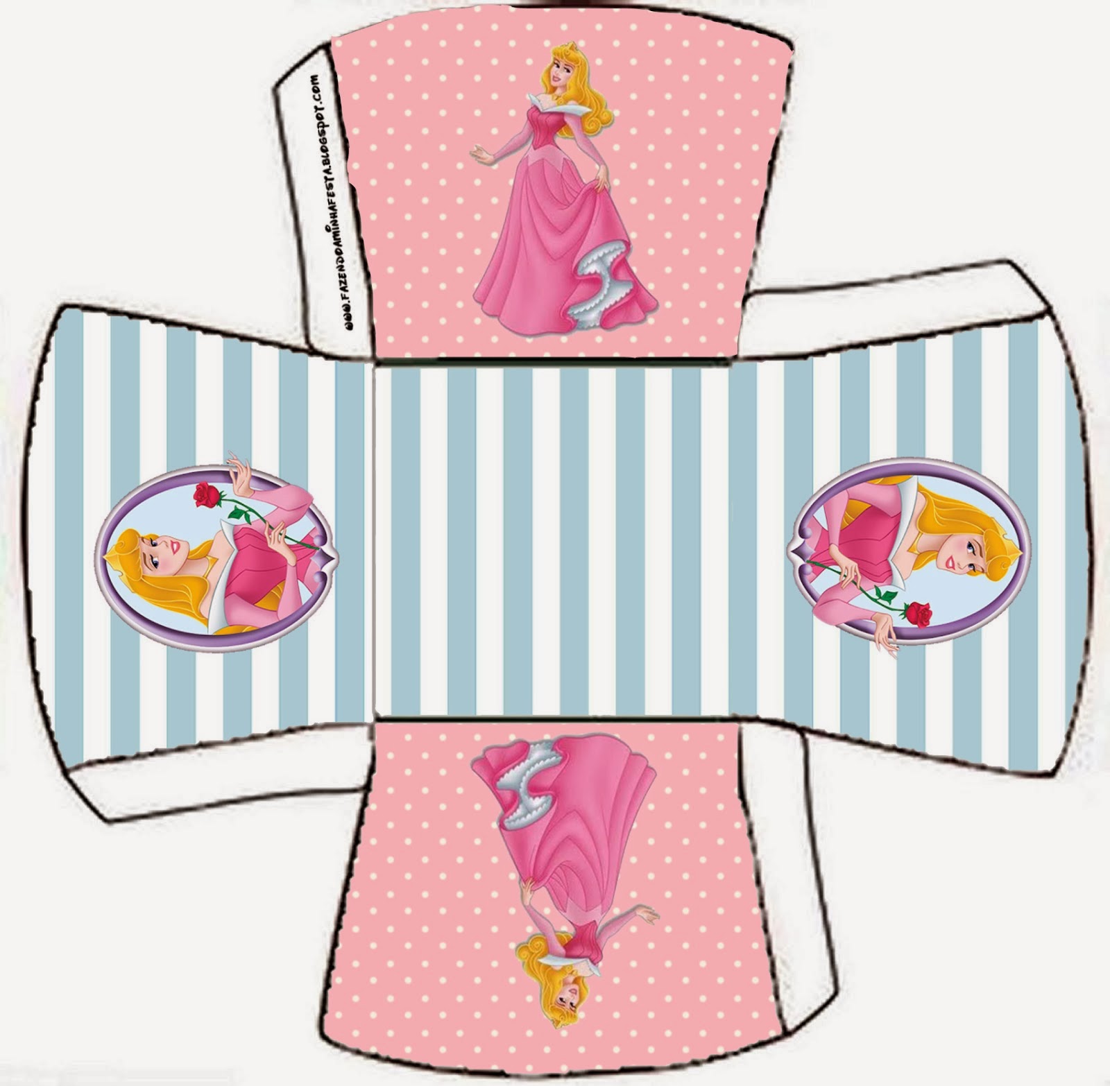 Bella Durmiente: Cajas para Imprimir Gratis. Caja abierta para caramelos o pastelitos.
