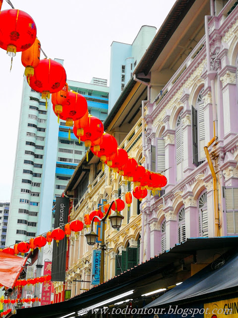 rote Lampions in Chinatown, Singapur