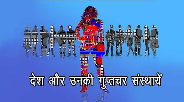 Countries and their intelligence agencies in Hindi देश और उनकी गुप्तचर संस्थायें