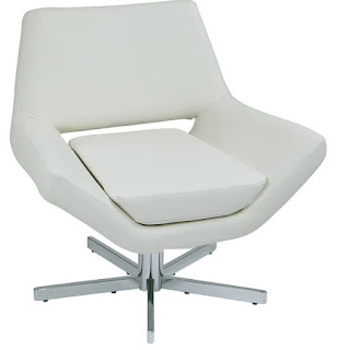white leather lounge office chair