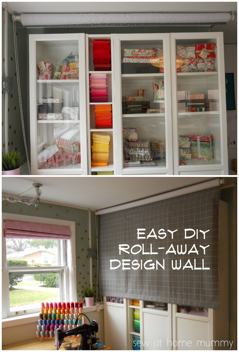 Sew at Home Mummy Easy, Inexpensive DIY RollAway Quilting Design Wall!