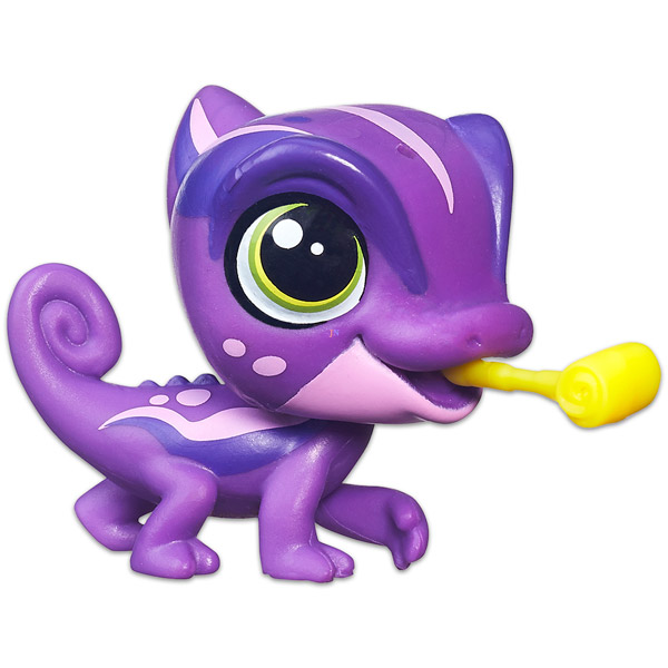 LIttlest Pet Shop LPS Purple Rainbow Maguire Chameleon #4067 A84R Figure Toy