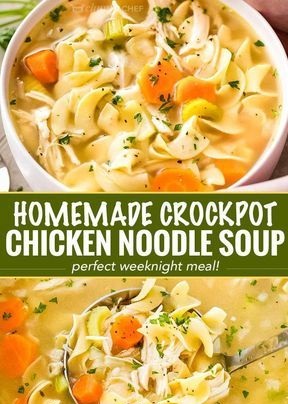 Homemade Crockpot Chicken Noodle Soup