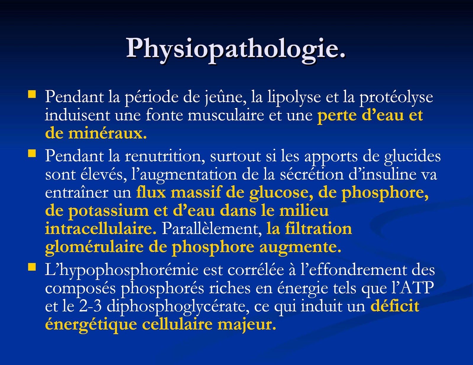 Essen G: SRI: Syndrome de renutrition inapproprié