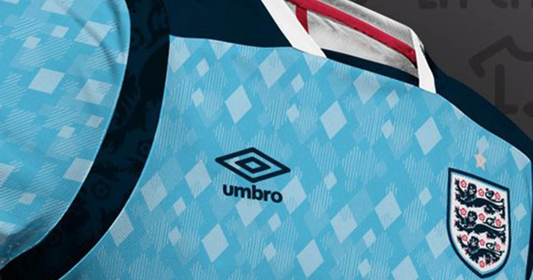 umbro england football shirt blue