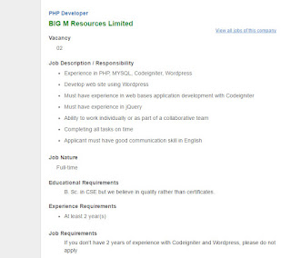 qualication b sc in cse experience in php mysql codeigniter wordpress please see the jobs descriptions - Php Mysql Jobs qualication b sc in cse experience in php mysql codeigniter wordpress please see the jobs descriptions - Php Mysql Jobs