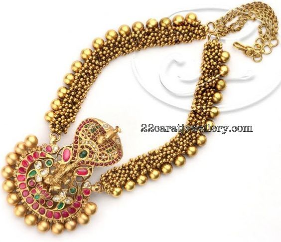 Mesh Chain with Lakshmi Naga Locket - Jewellery Designs