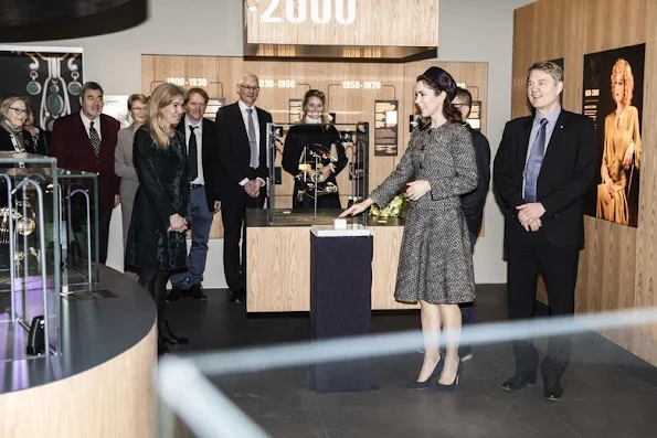 Crown Princess Mary opened the exhibition "The Jewellery Box" at the Old Town Museum in Aarhus wore Prada suit skirt