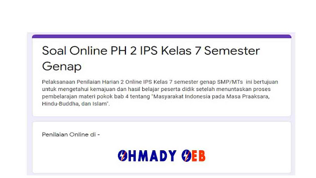 Soal Online Ph 2 Ips Kelas 7 Semester Genap Materi Bab 4