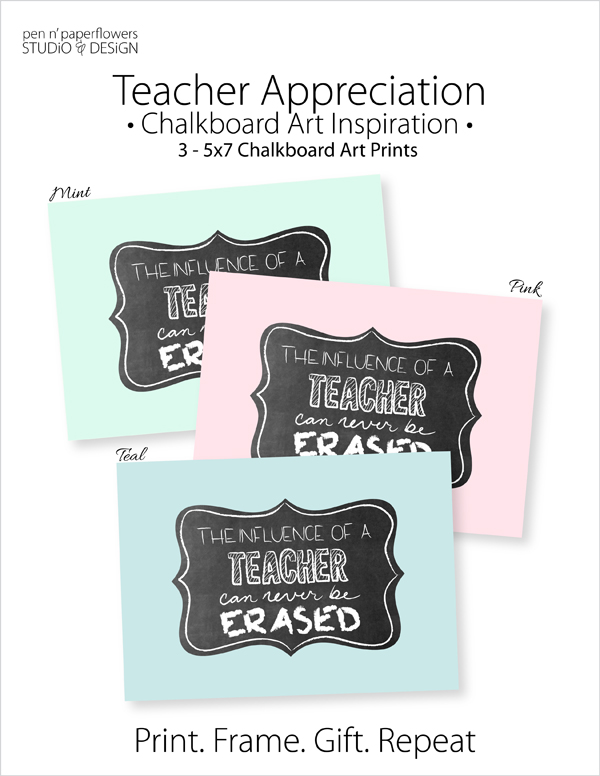 Pen + Paper Flowers: SHARE | Chalkboard Art Print - Teacher Appreciation