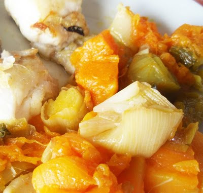 rehogo de calabaza y puerros
