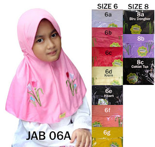 jilbab anak delima jab 06A Size 6-8