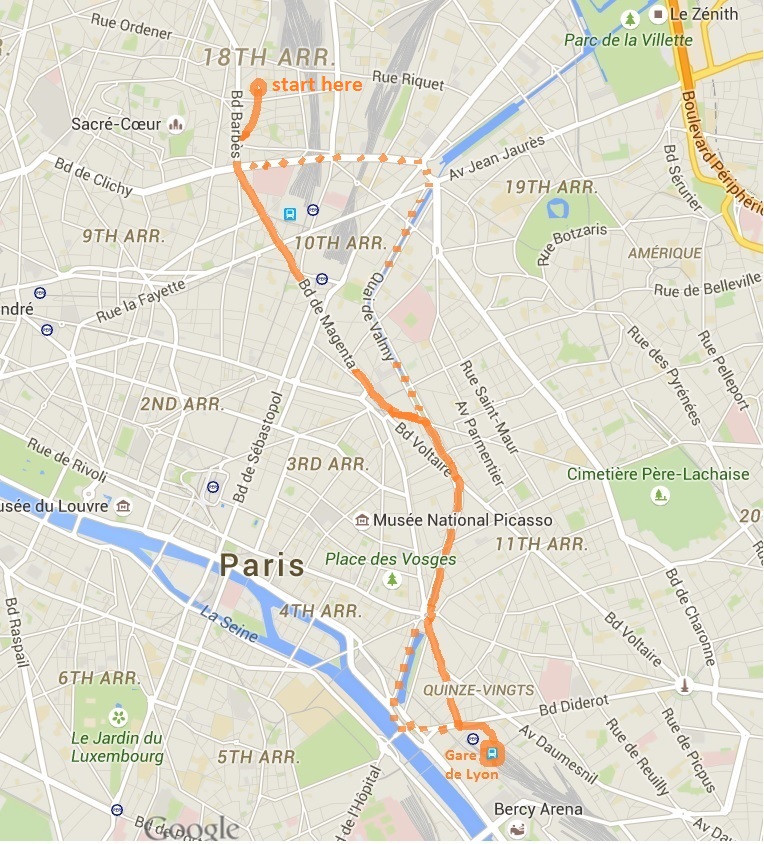 foottoearth: Chamelet to Paris