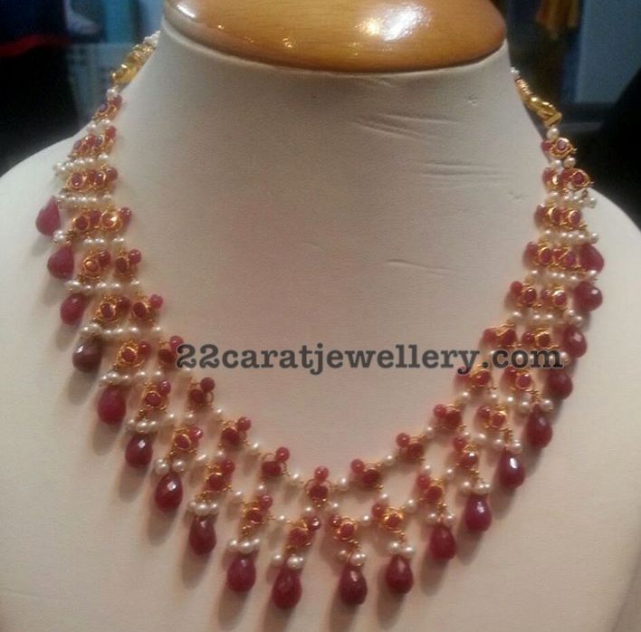 Ruby drops necklace designs clearance