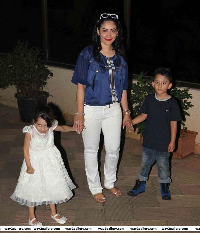 Sanjay Dutts twins Iqra and Shahraan Dutt pose for photographers during their birthday bash on October  