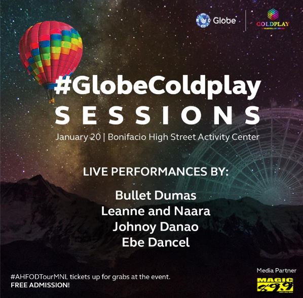 Coldplay Sessions round 2 this Jan 20th