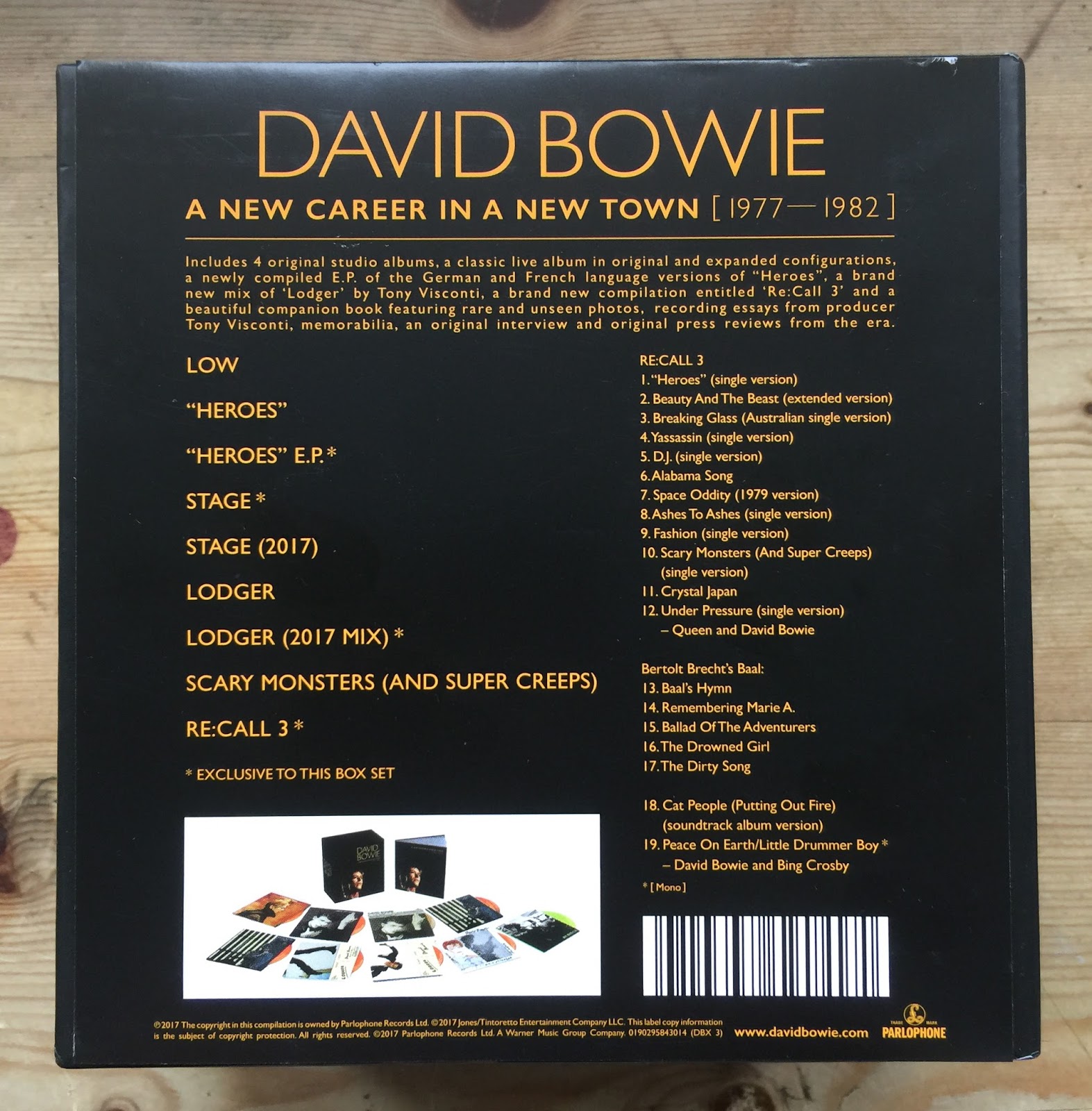 Sounds Good, Looks Good...: New Career In A New Town [1977 - 1982]" by DAVID BOWIE (September 2017 Parlophone 11-CD Box Set - Ray Staff and Tony Visconti Remasters) - A by Mark Barry...