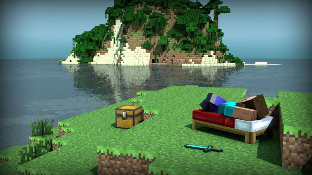 Minecraft Île Déserte - Fond d'écran en Full HD