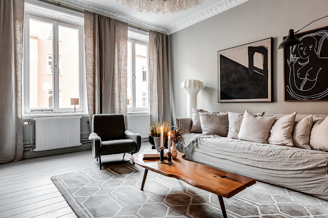 Surbrunnsgatan 4, Elegant Swedish apartment in neutral shades