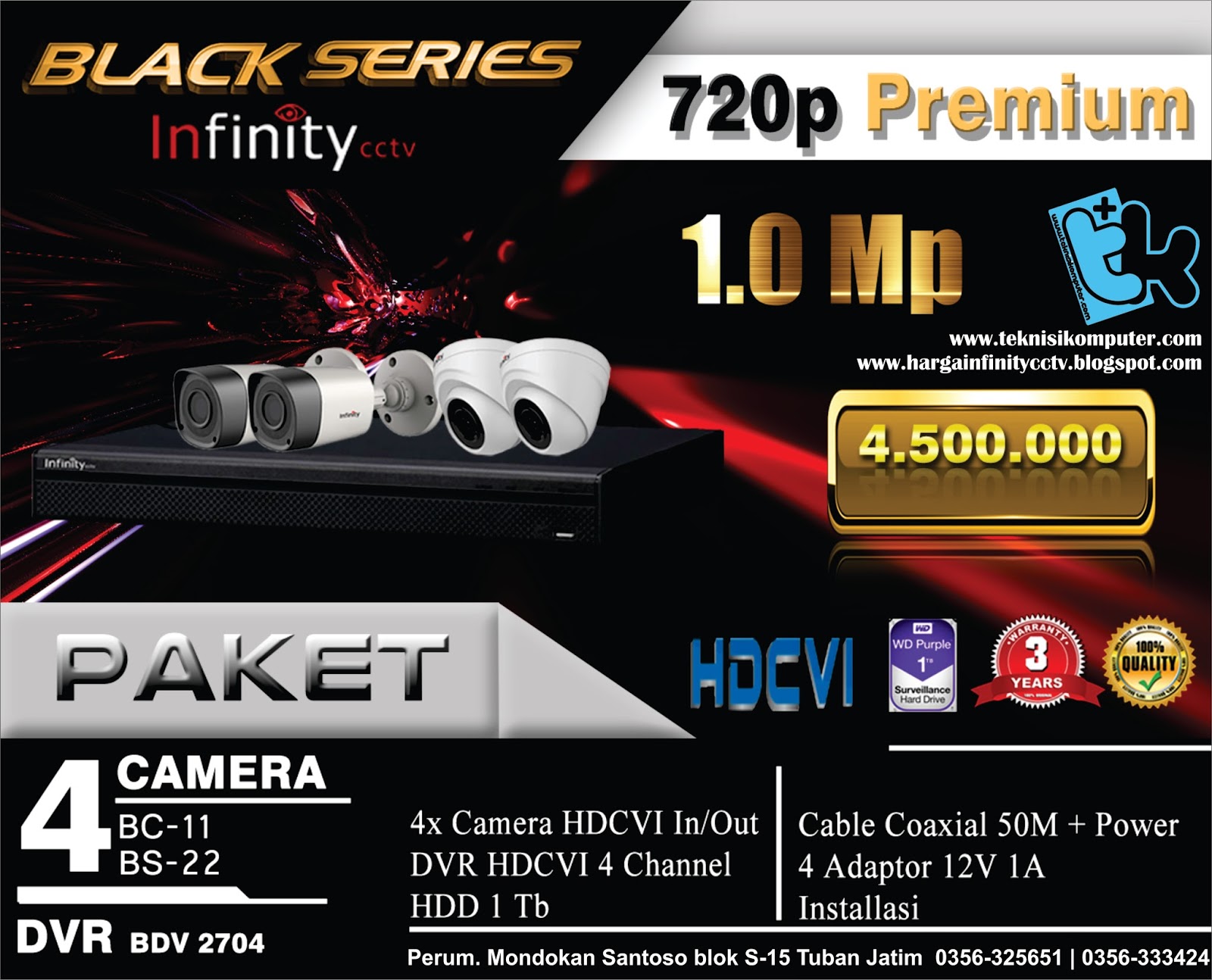 paket cctv infinity black series 4 channel premium paket cctv infinity black series 4 channel premium