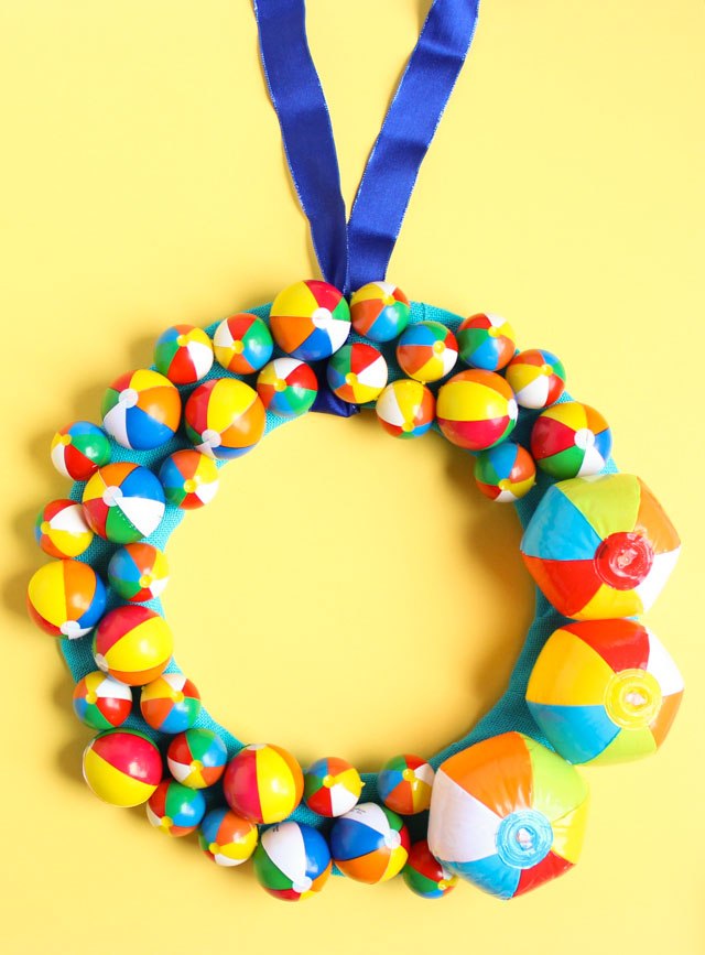 This wreath screams summer! Use mini beach balls to create a fun summer wreath for your front door or pool party! This wreath screams summer! Use mini beach balls to create a fun summer wreath for your front door or pool party!