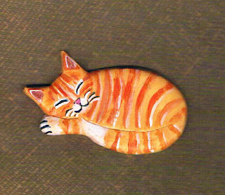  Orange Kitty Cat Brooch