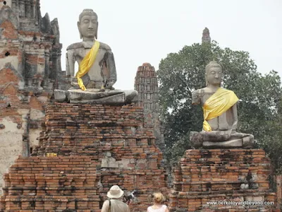 Buddha statues at Wat Chaiwatthanaram at Ayutthaya Historical Park in Thailand