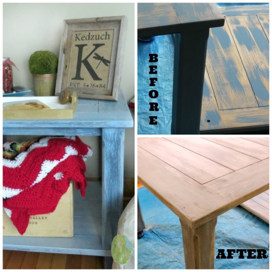 Farmhouse Style Before and After Nightstand, Shades of blue, Start to Fnish