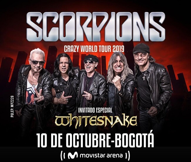 SCORPIONS en concierto regresa a Bogotá, Colombia 2019 Zona Bogota DC