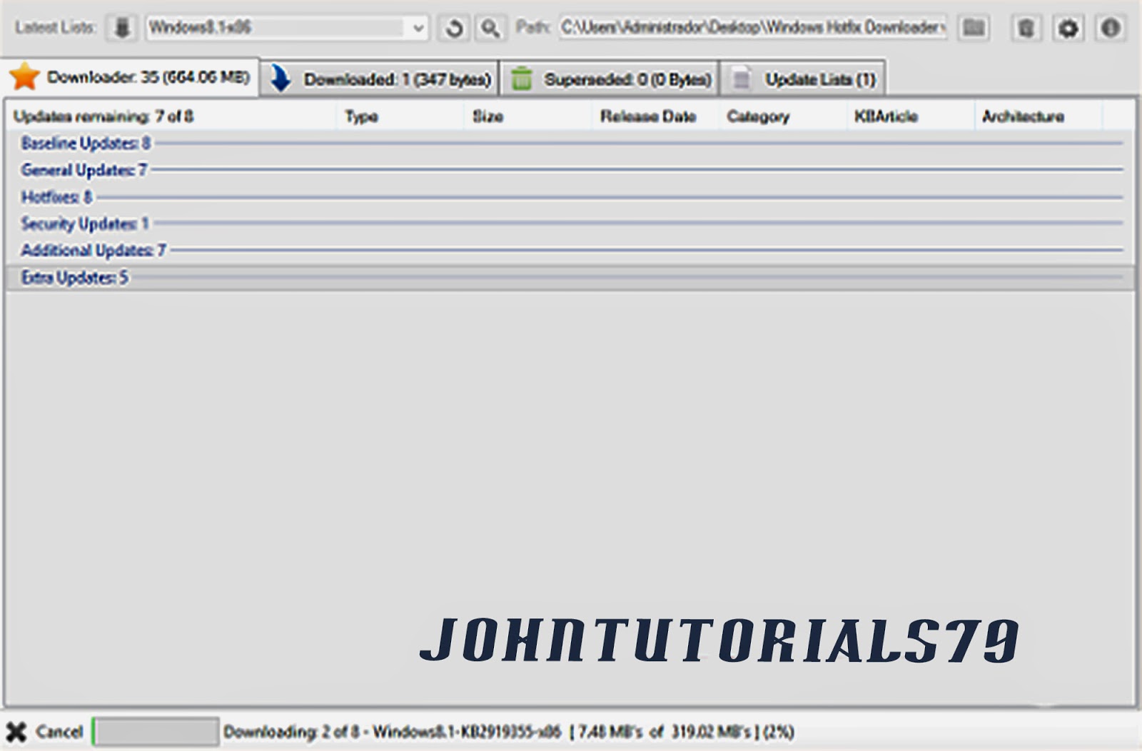 johntutorials79 full Windows Hotfix Downloader v7.9, Mas Descarga