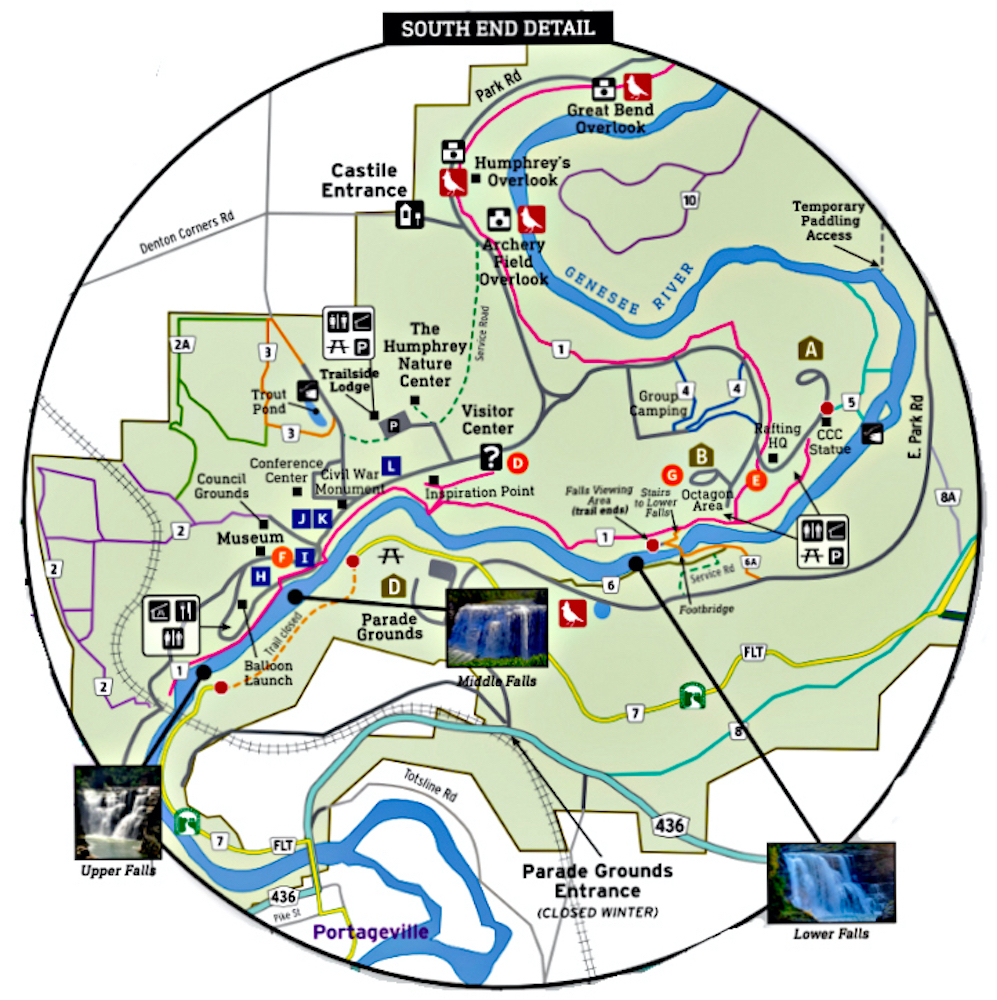 Letchworth State Park Map
