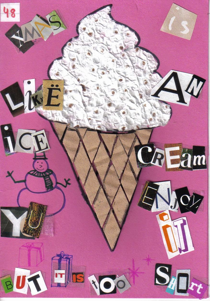 PLASTINGLISH Visual Arts Christmas Cards. The bilingual staff vote.