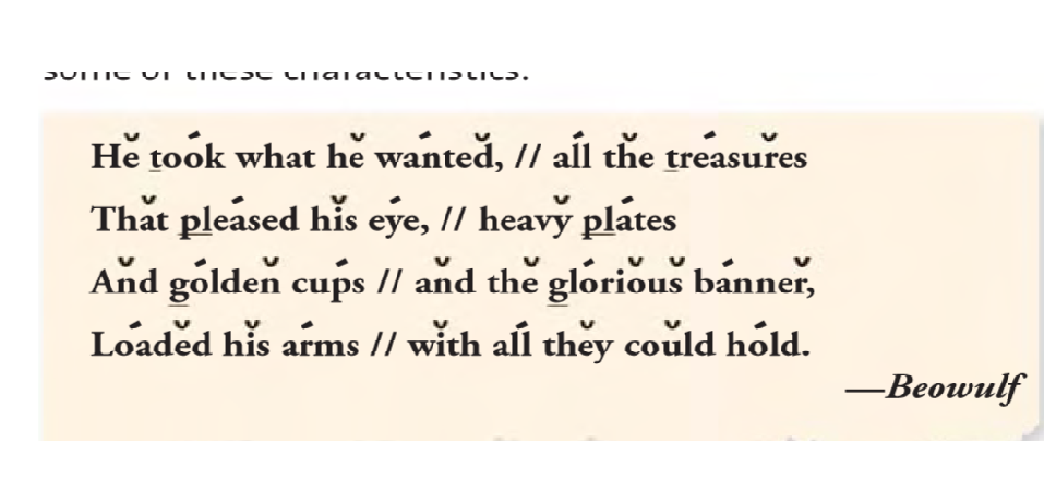 another characteristic of anglo saxon poetry is the use of kennings metaphorical compound words or phrases substituted for simple nouns examples kennings