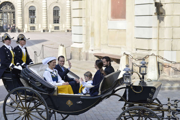 King Carl Gustaf and Queen Silvia of Sweden, Crown Princess Victoria and Prince Daniel, Prince Carl Philip and Sofia Hellqvist, Princess Madeleine 