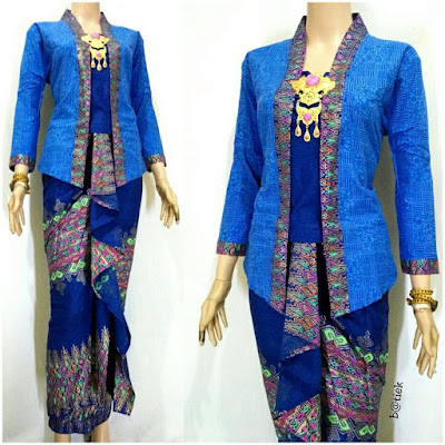 Rok dan Blouse Batik Anisa motif prada biru Rok dan Blouse Batik Anisa motif prada biru